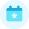 Icono de calendario azul claro
